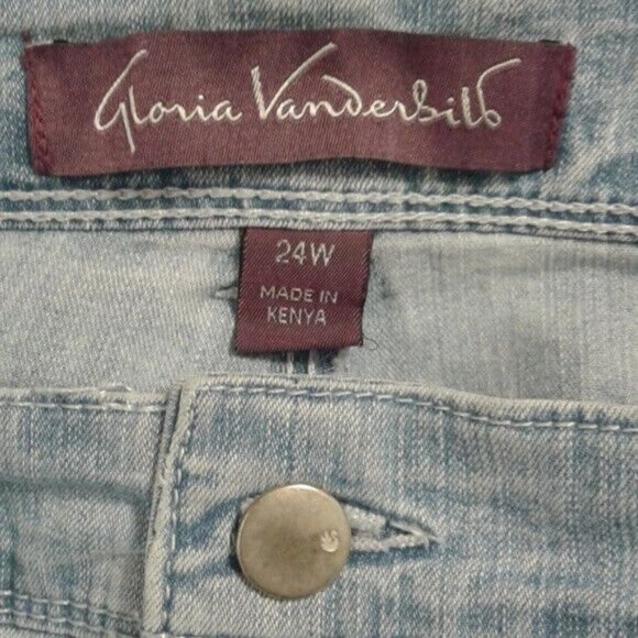 Gloria Vanderbilt Plus Size 24w Shorts Skimmer Bermuda Denim Light Wash Jeans - Picture 5 of 7